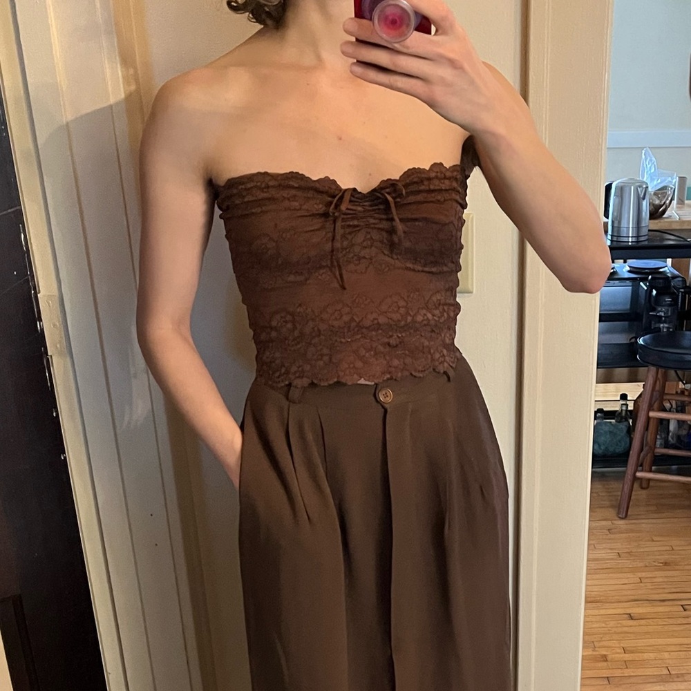 Bebe strapless lace top